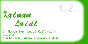 kalman loidl business card